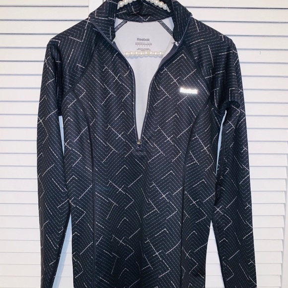 Jacket Reebok Reflective Performance Running Long Sleeve Sz Xs Gray 1/4 Zip - Picture 5 of 14
